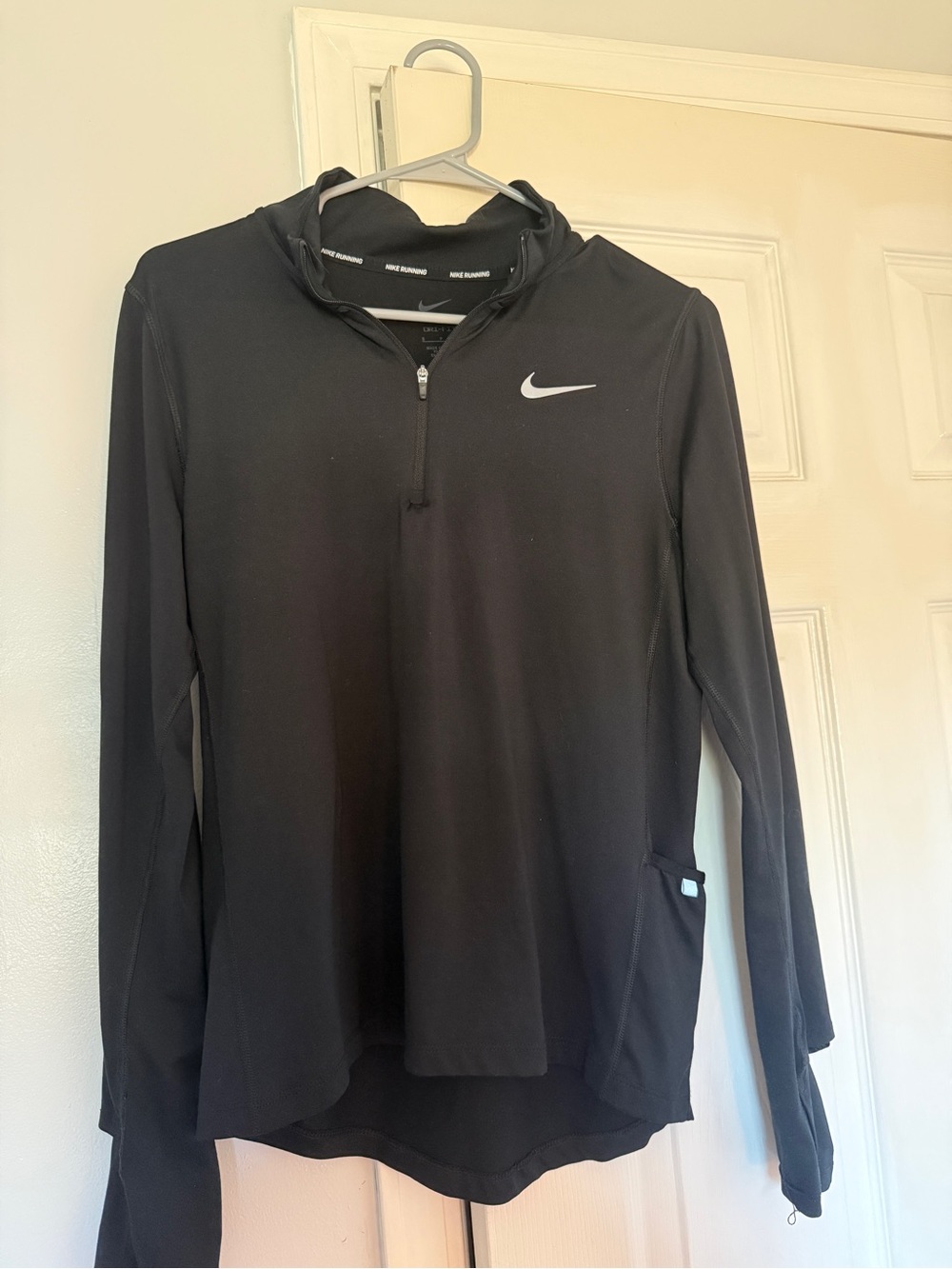 Nike Black Quarter-Zip Performance Pullover with Reflective Swoosh